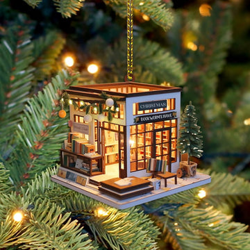 Customized Book Store Ornament, Bookshelves Ornaments, Gifts for Book Lovers, Book Worms, Gift for Librarian | Bookshelves